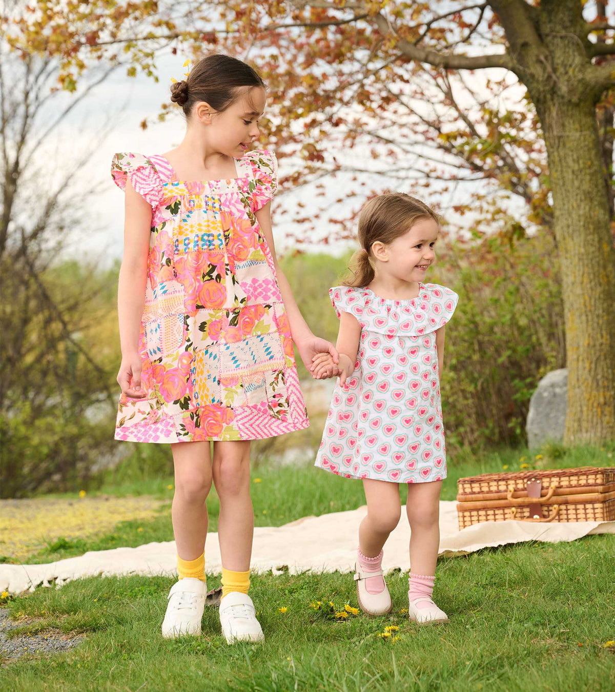 Girls Floral Patchwork Flutter Puff Dress - Hatley Girls