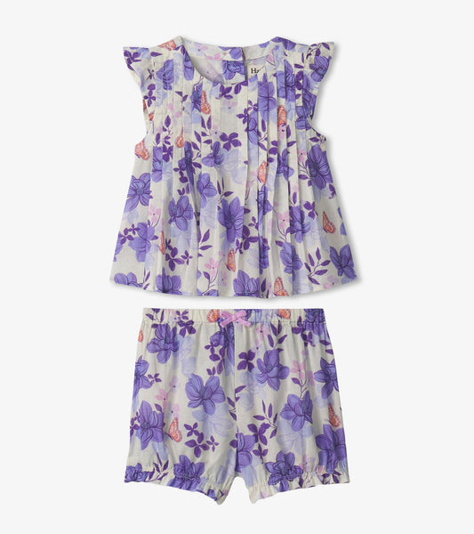 Baby & Toddler Girls Painted Magnolias Pin Tuck Tup & Bloomer Set - Hatley Baby & Toddler