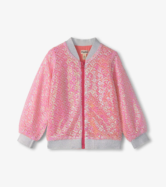 Girls Pearl Mermaid Sequined Bomber Jacket - Hatley Girls