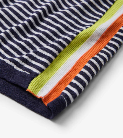V-Neck Knit Tee - Patriot Blue Stripes - Hatley Women