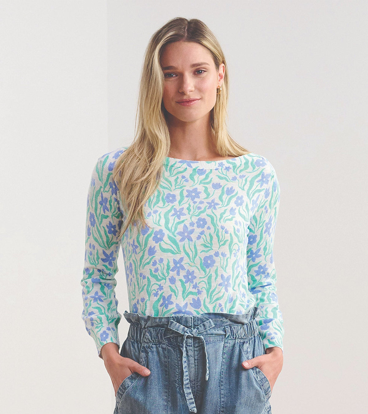 3/4 Sleeve Knit Breton - Painted Flowers - Hatley Women