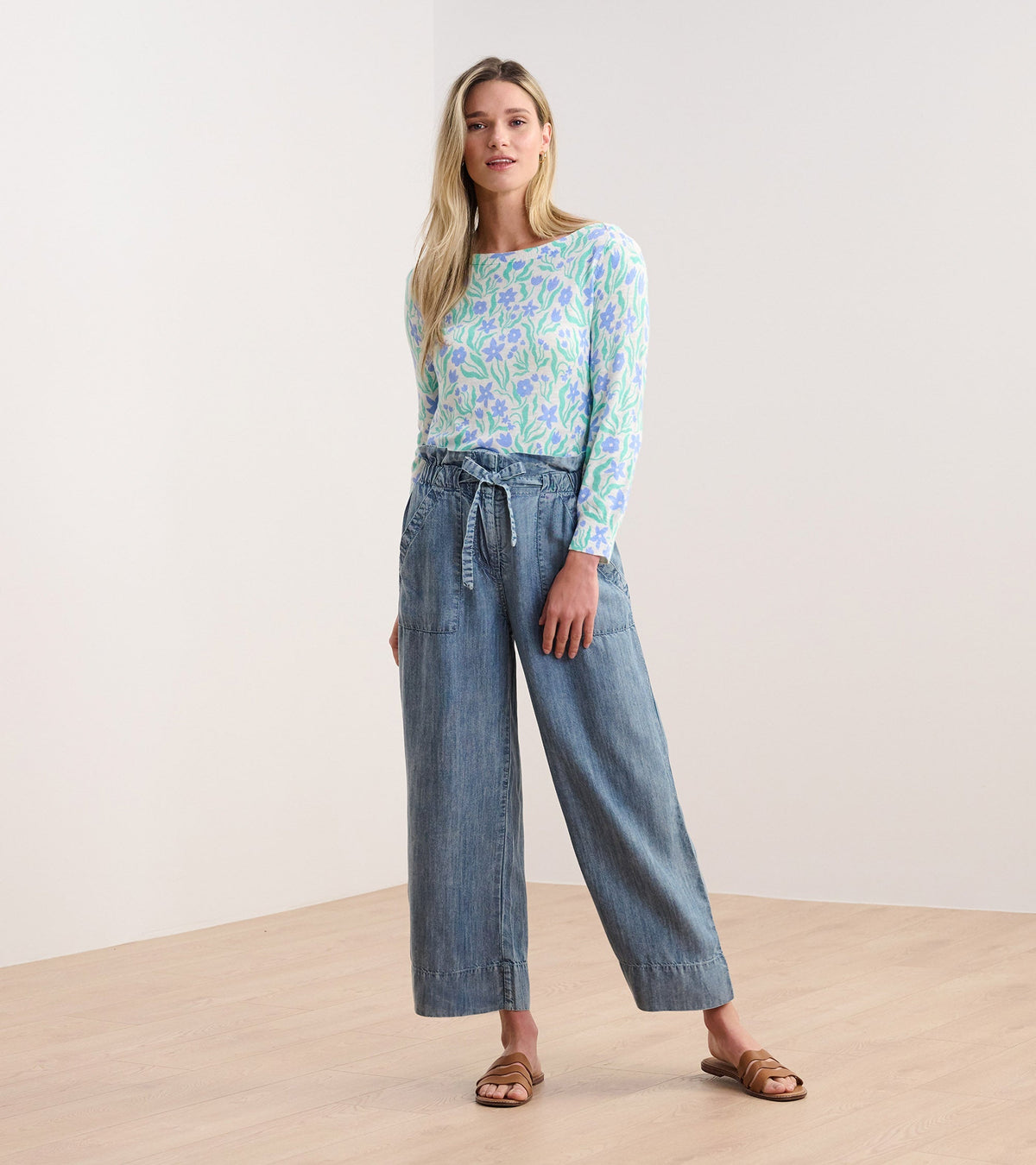 3/4 Sleeve Knit Breton - Painted Flowers - Hatley Women