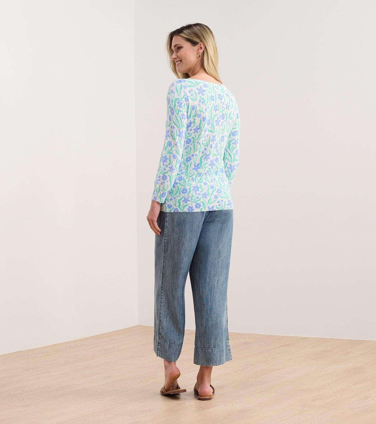 3/4 Sleeve Knit Breton - Painted Flowers - Hatley Women
