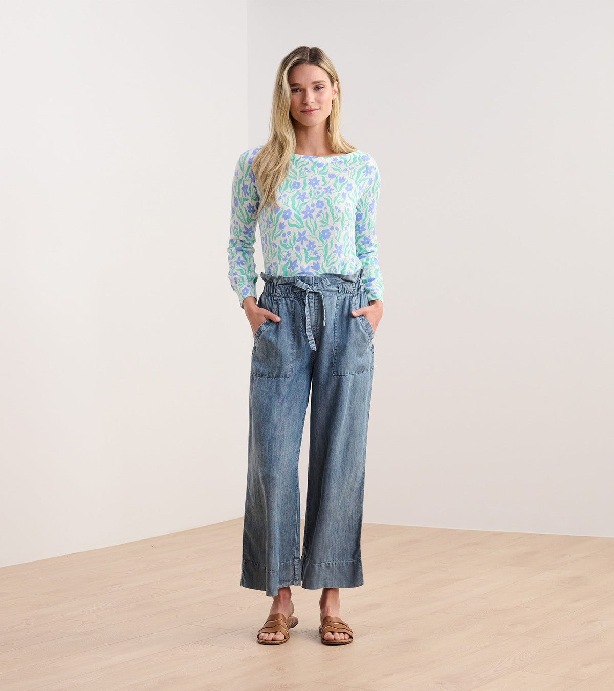 3/4 Sleeve Knit Breton - Painted Flowers - Hatley Women