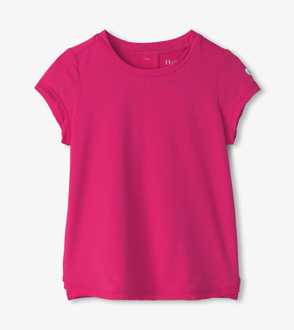 Girls Pink Mesh Trim T-Shirt - Hatley Girls