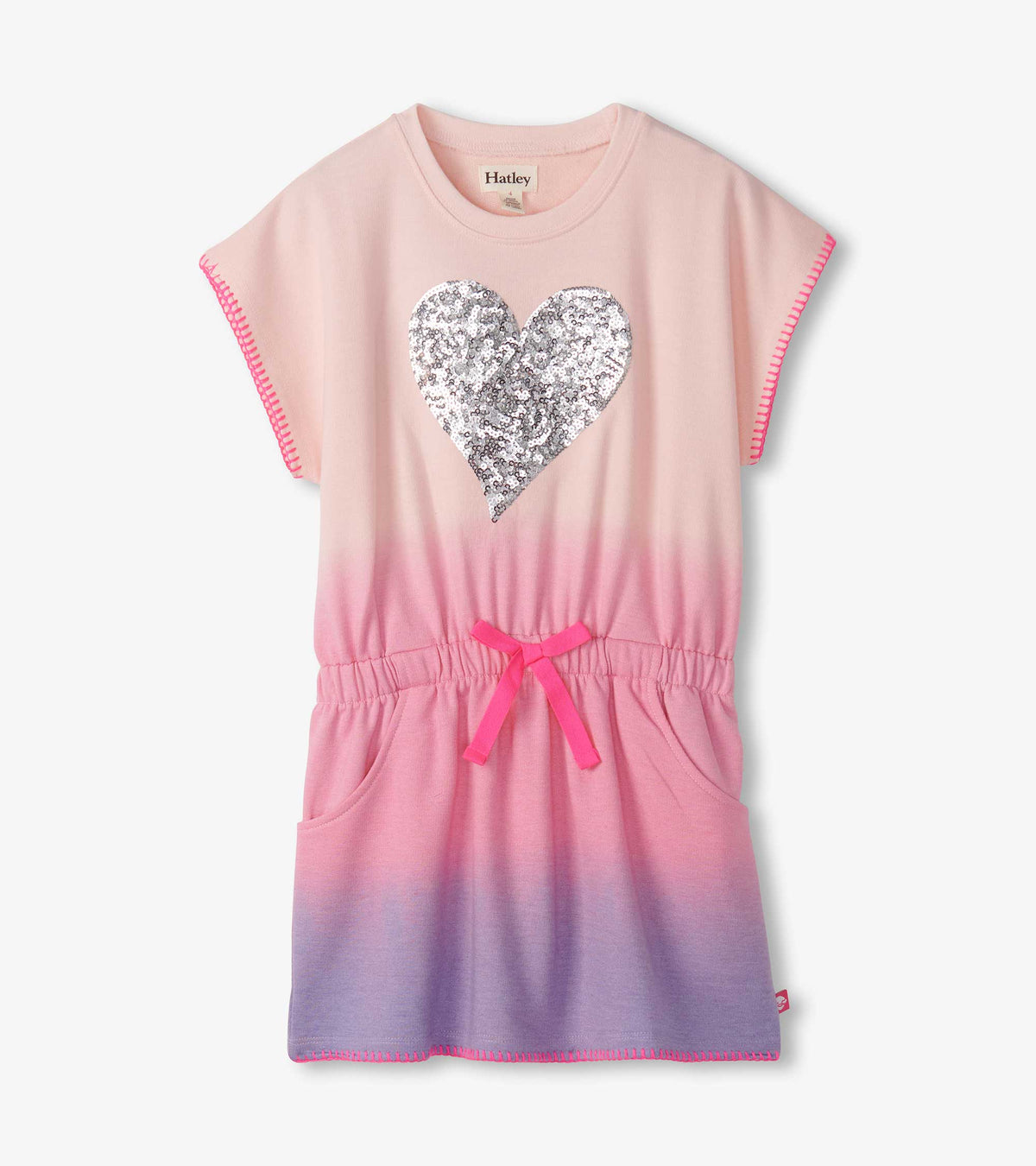 Girls Sequin Heart Pull-On Dress - Hatley Girls