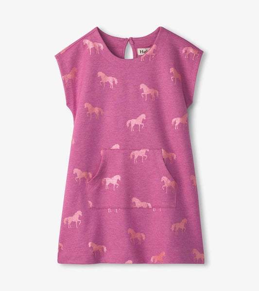 Girls Shimmer Horses Slouchy Dress - Hatley Girls