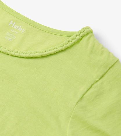 Braided Neck Tee - Sharp Green - Hatley Women