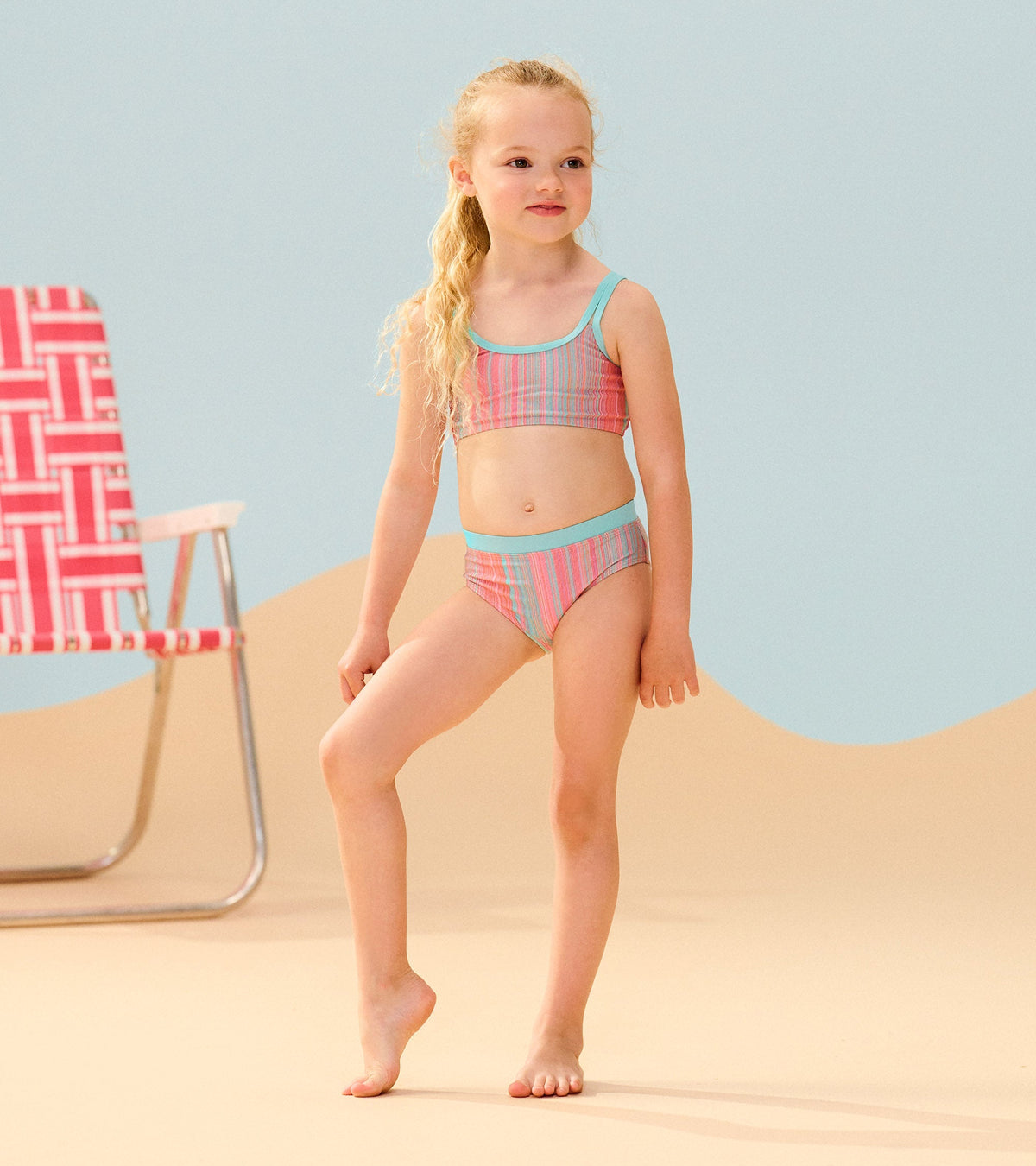 Girls Shimmer Stripe Bikini Set - Hatley Girls