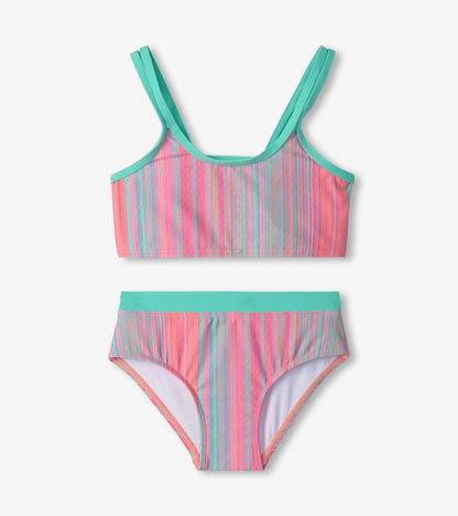 Girls Shimmer Stripe Bikini Set - Hatley Girls