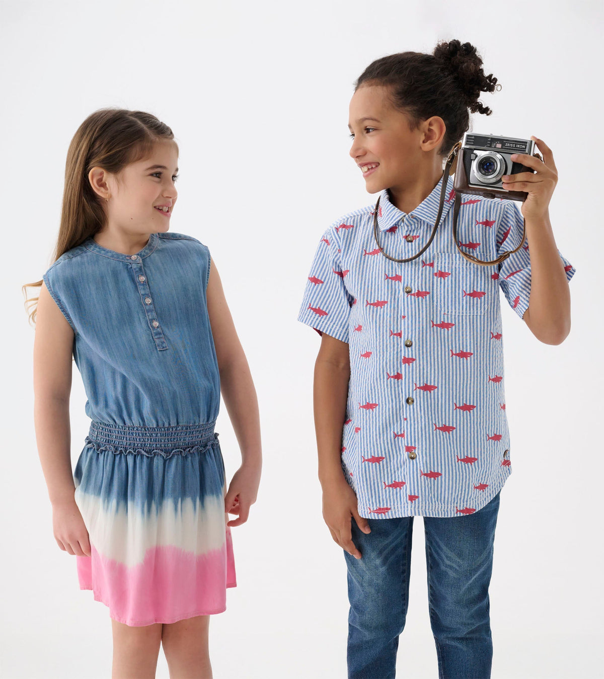 Girls Sapphire Stripes Smocked Waist Dress - Hatley Girls