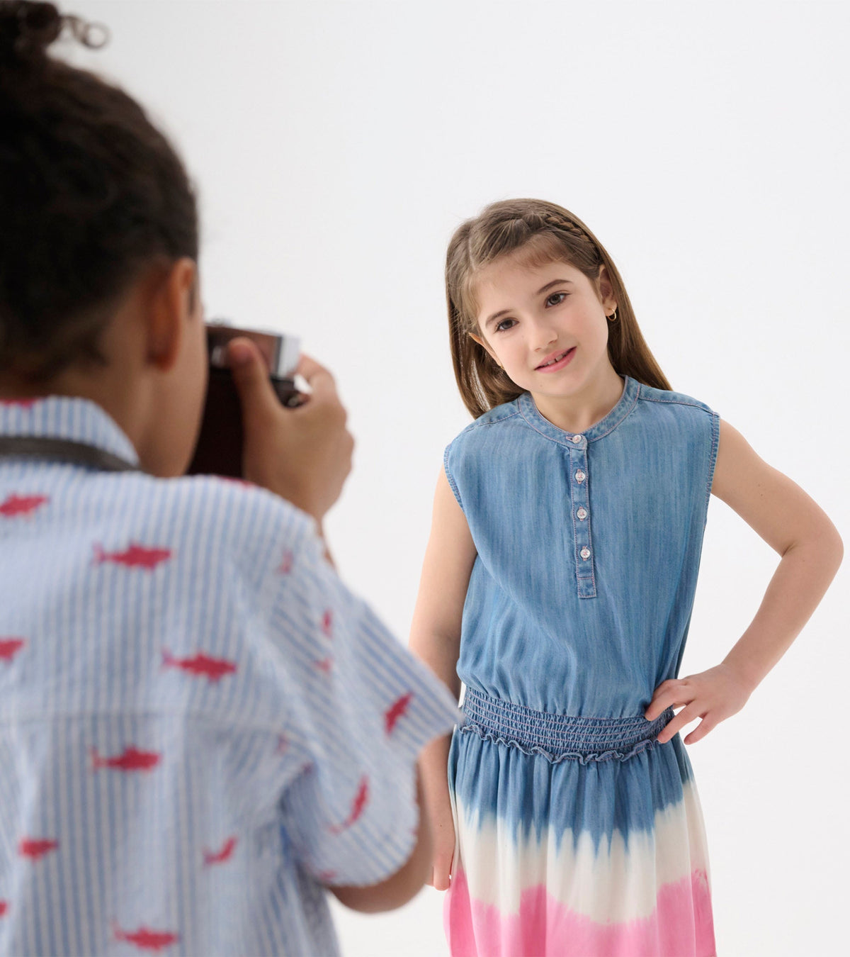 Girls Sapphire Stripes Smocked Waist Dress - Hatley Girls