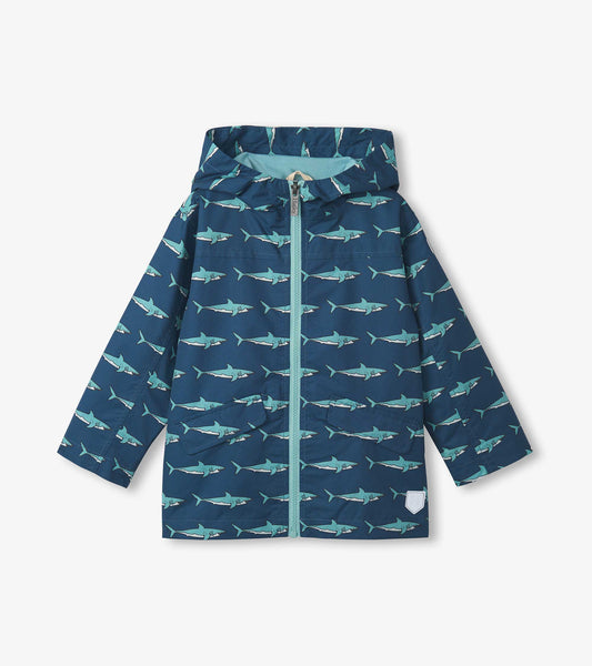 Boys Shark Tank Zip-Up Lightweight Rain Jacket - Hatley Boys