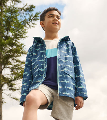 Boys Shark Tank Zip-Up Lightweight Rain Jacket - Hatley Boys
