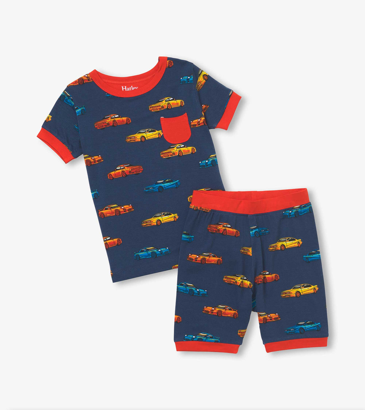 Boys Sport Cars Bamboo Short Pajama Set - Hatley Boys