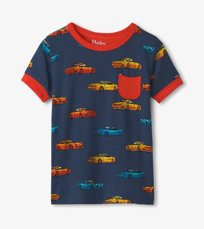 Boys Sport Cars Bamboo Short Pajama Set - Hatley Boys