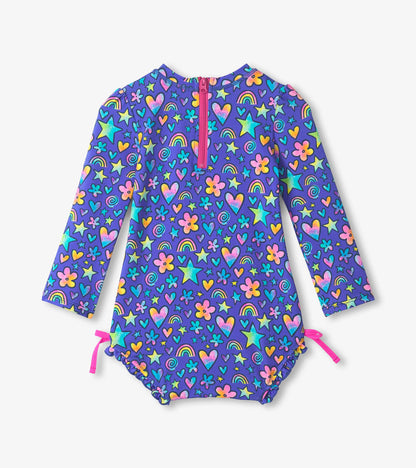 Baby Girls Watercolor Doodles Rashguard Swimsuit - Hatley Baby & Toddler