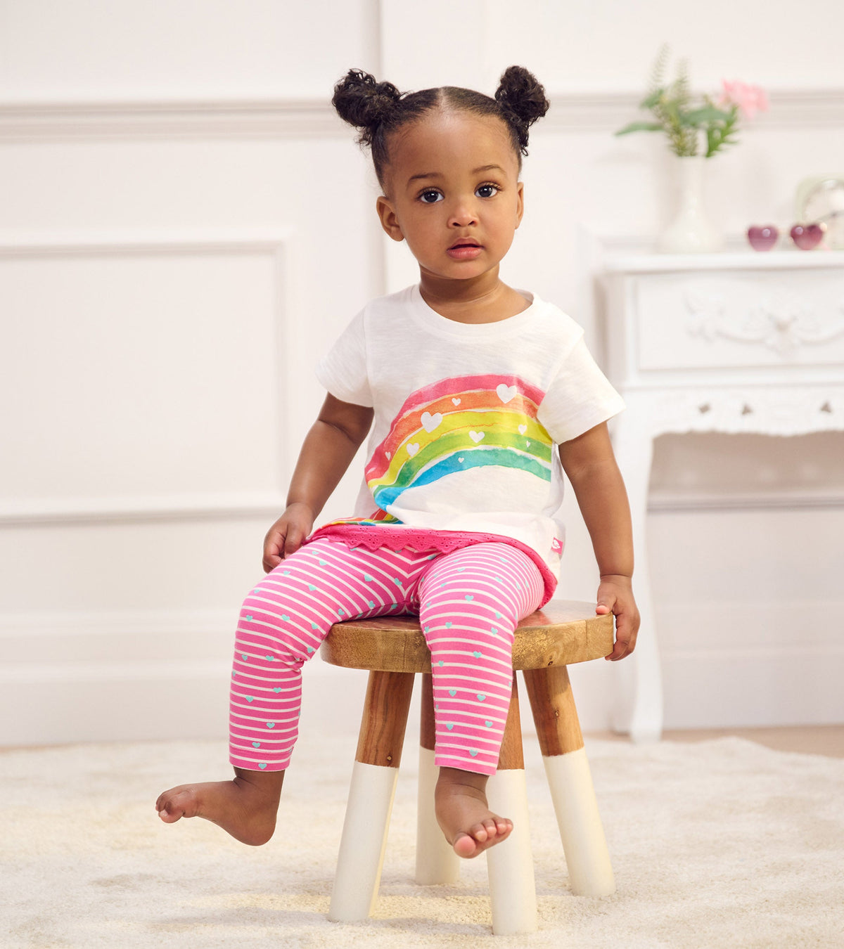 Baby & Toddler Girls Rainbow Eyelet Eyelet Trim T-Shirt - Hatley Baby & Toddler