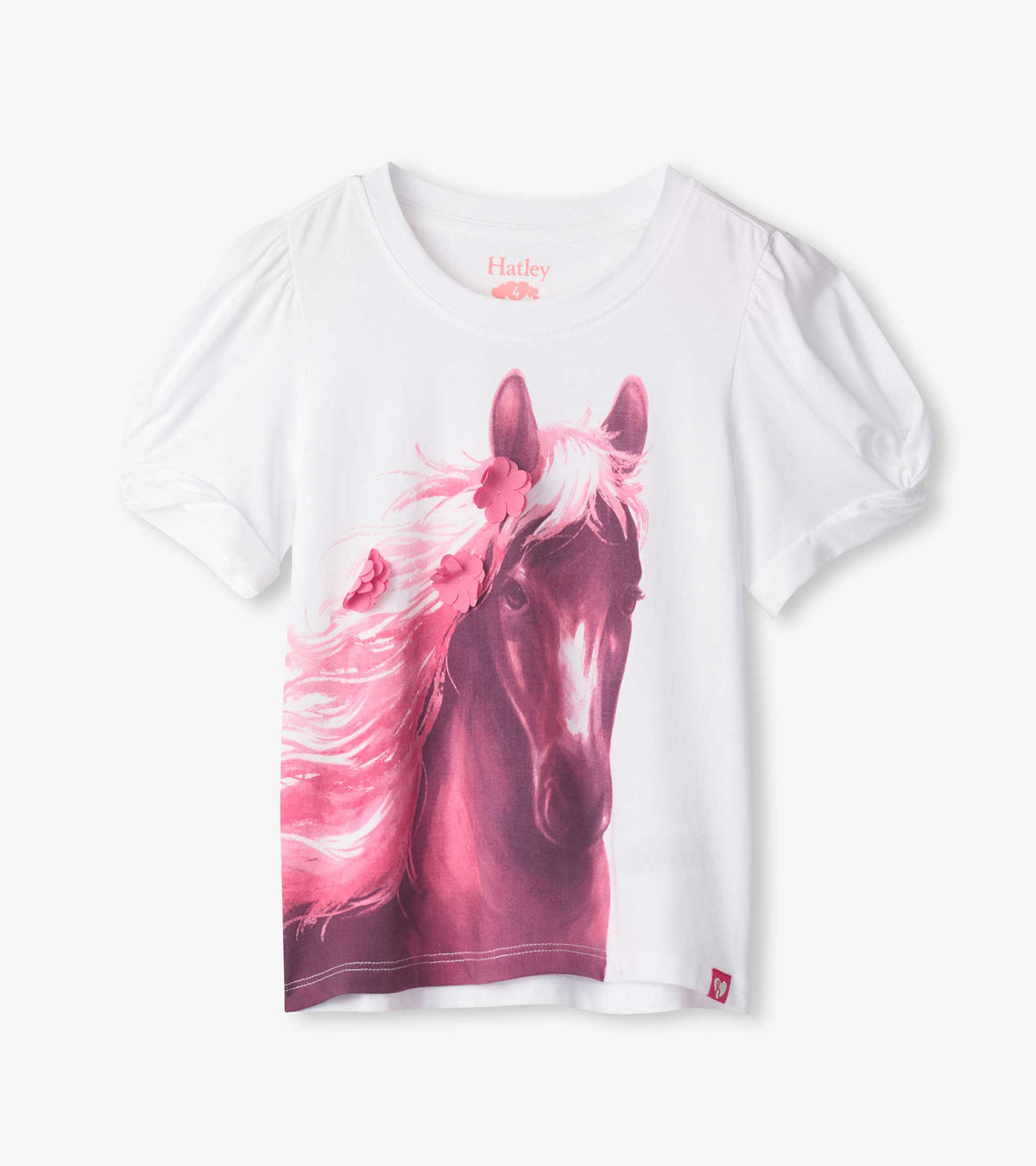 Girls Soft Horse Twisted Sleeve Tee - Hatley Girls