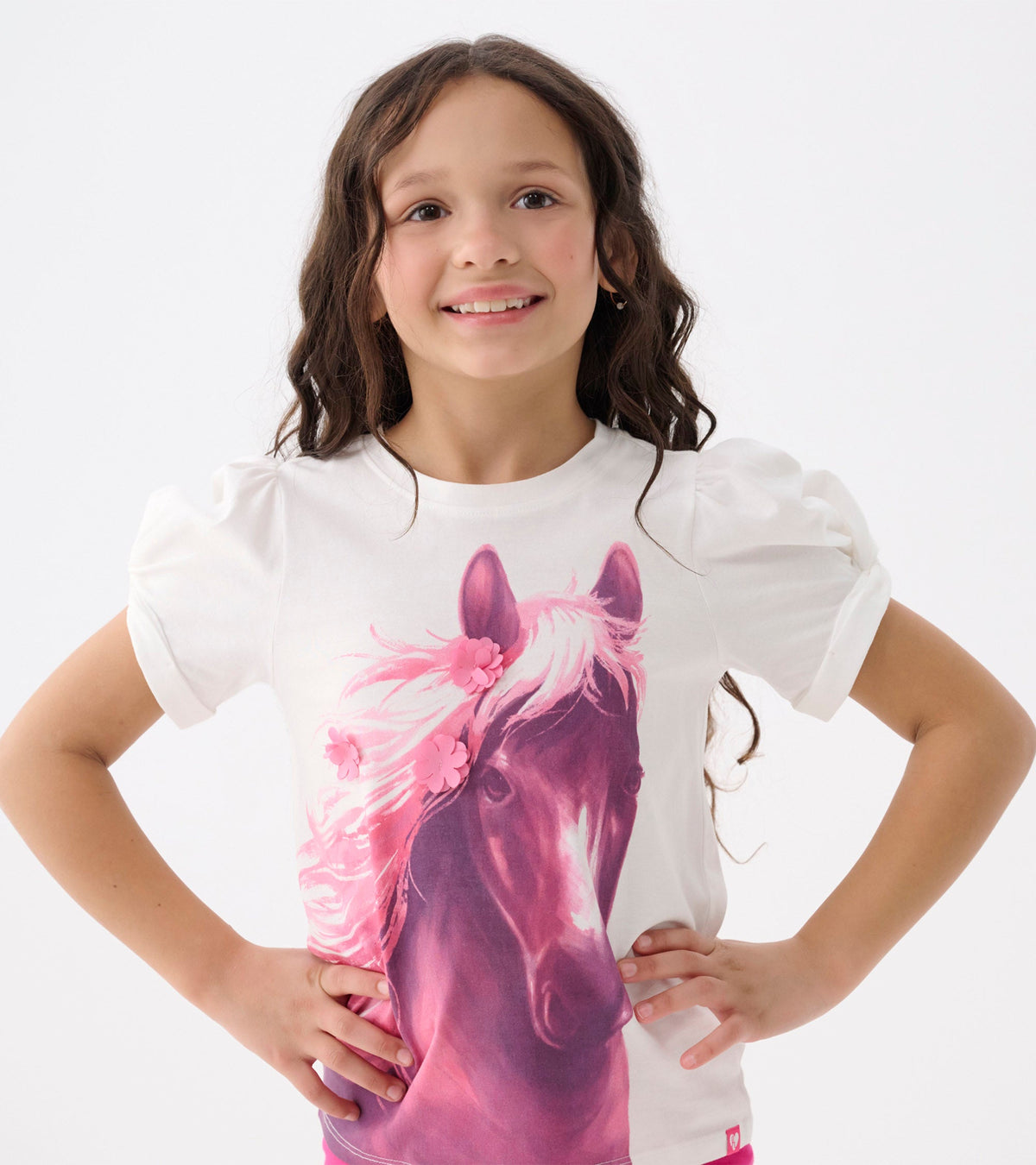 Girls Soft Horse Twisted Sleeve Tee - Hatley Girls