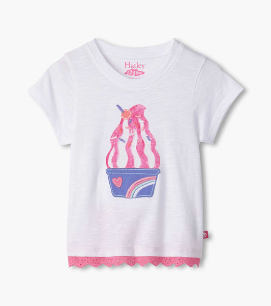 Baby & Toddler Girls Ice Cream Sundae Eyelet Trim T-Shirt - Hatley Baby & Toddler