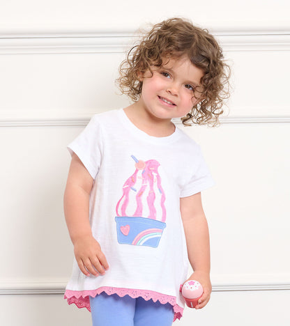Baby & Toddler Girls Ice Cream Sundae Eyelet Trim T-Shirt - Hatley Baby & Toddler
