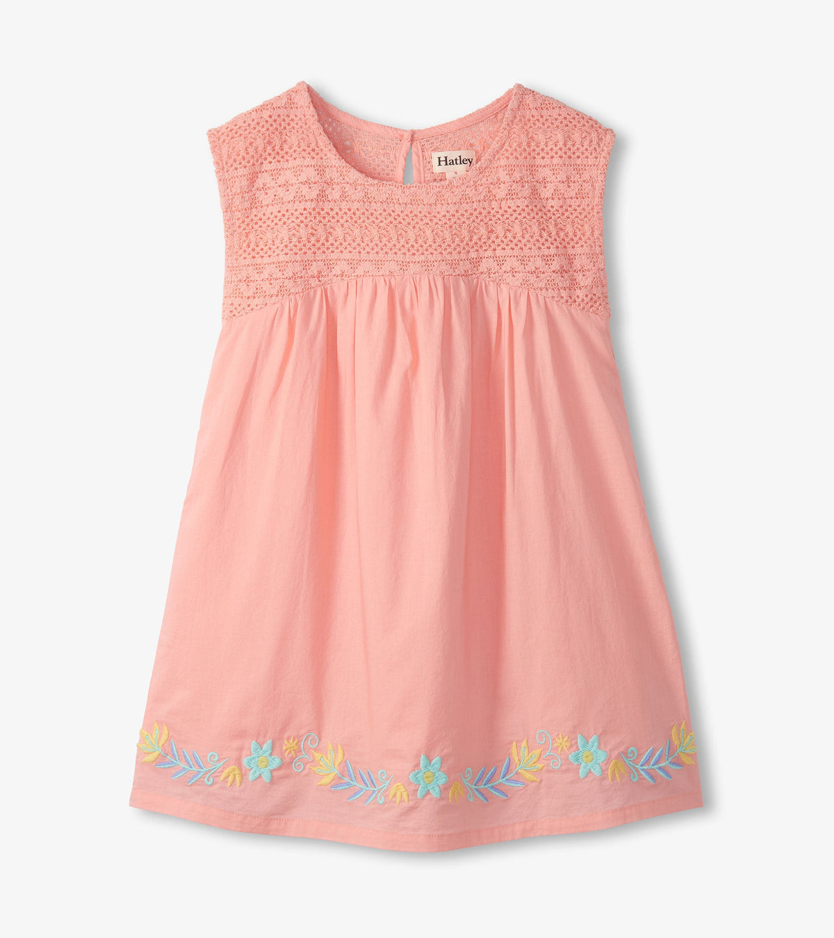 Girls Apricot Blush Crochet Bodice Dress - Hatley Girls