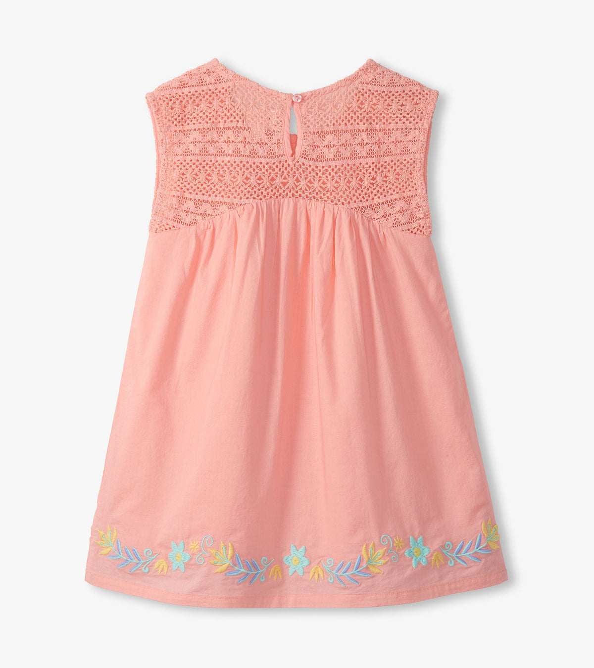 Girls Apricot Blush Crochet Bodice Dress - Hatley Girls