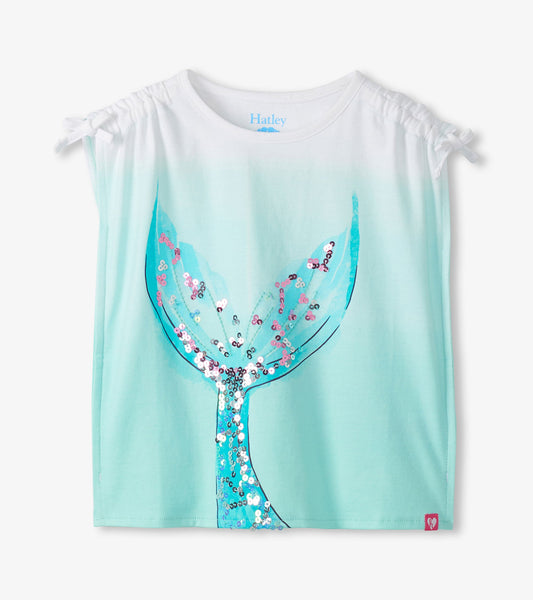 Girls Mermaid Tail Cinched Shoulder Top - Hatley Girls