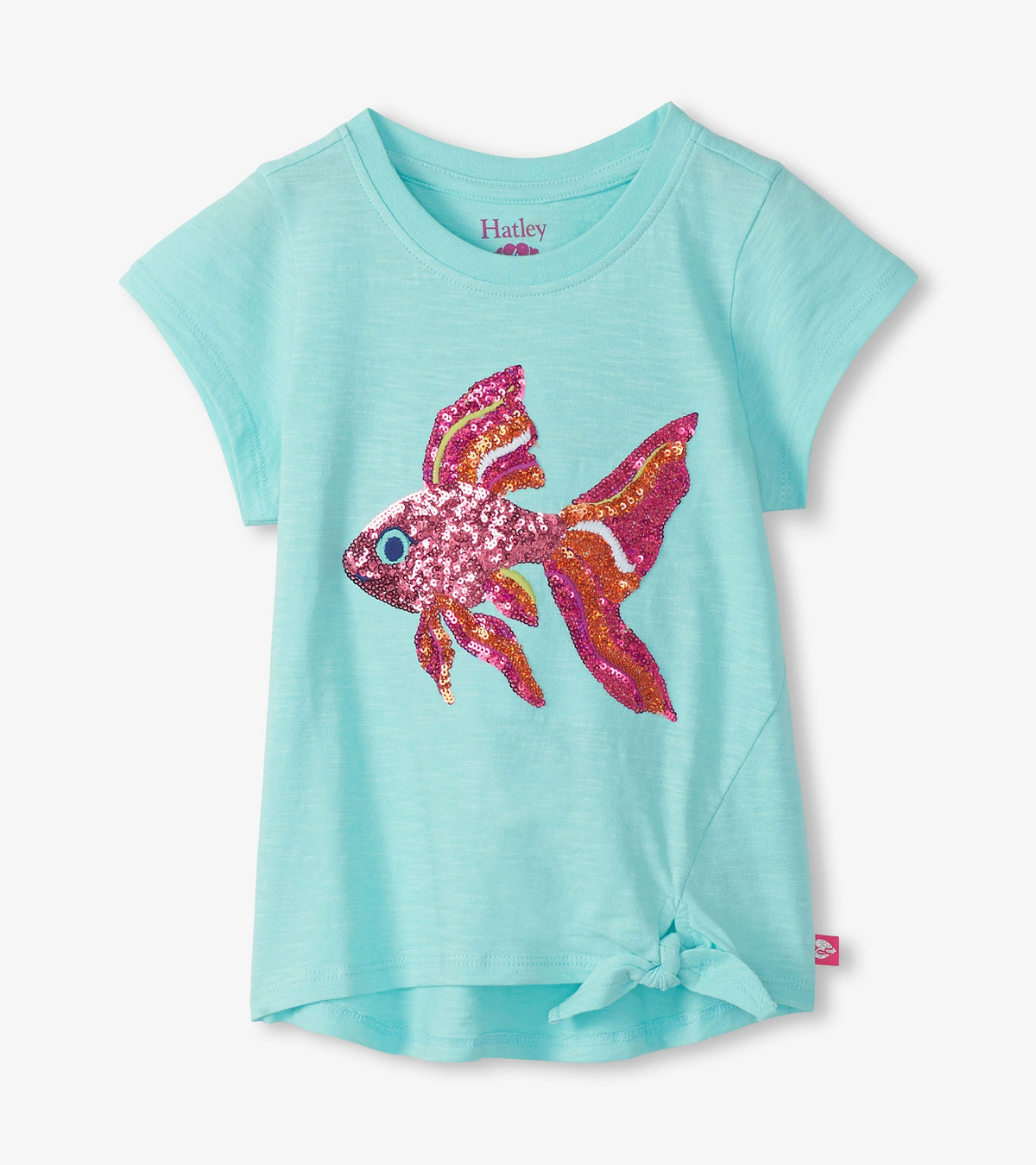 Girls Tropical Fish Tie Front T-Shirt - Hatley Girls