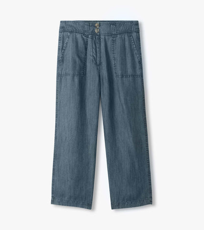 Sophie Wide Leg Pants - Blue Acid Rinse - Hatley Women
