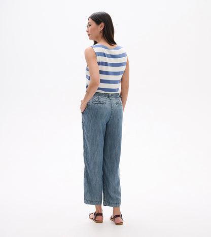 Sophie Wide Leg Pants - Blue Acid Rinse - Hatley Women