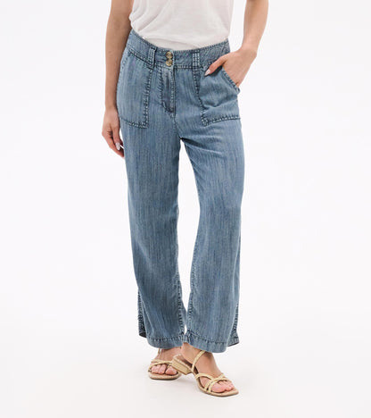 Sophie Wide Leg Pants - Blue Acid Rinse - Hatley Women