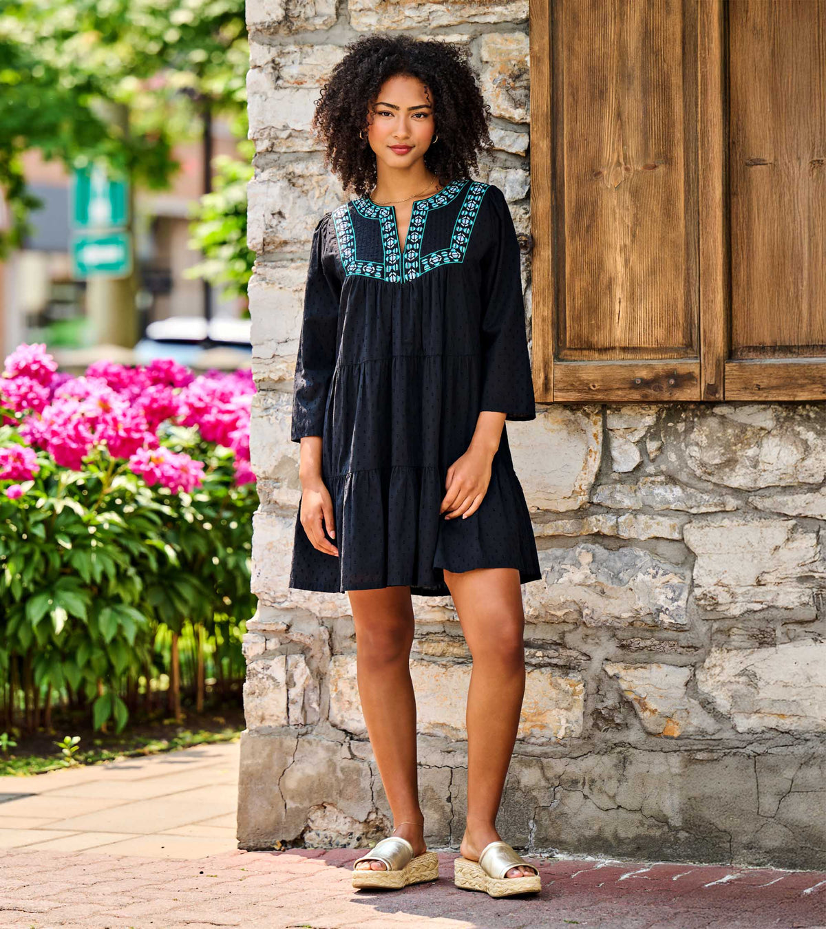 Amira Tiered Dress - Black Swiss Dot - Hatley Women