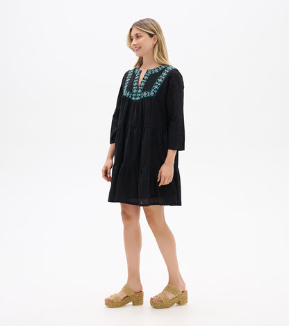 Amira Tiered Dress - Black Swiss Dot - Hatley Women