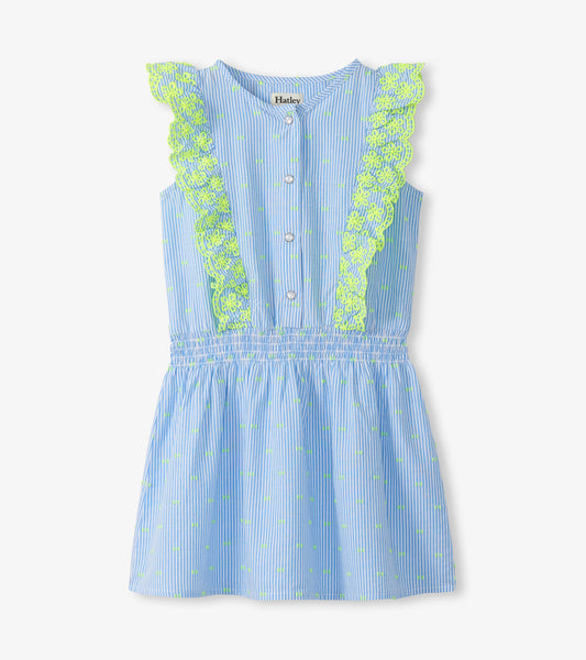 Girls Neon Dots Scallop Ruffle Dress - Hatley Girls