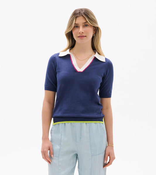 Johnny Collar Top - Patriot Blue - Hatley Women