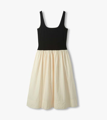 Mix Media Midi Dress - Whisper White and Black - Hatley Women