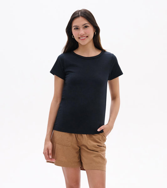 Essential Crew Neck Tee - Caviar - Hatley Women