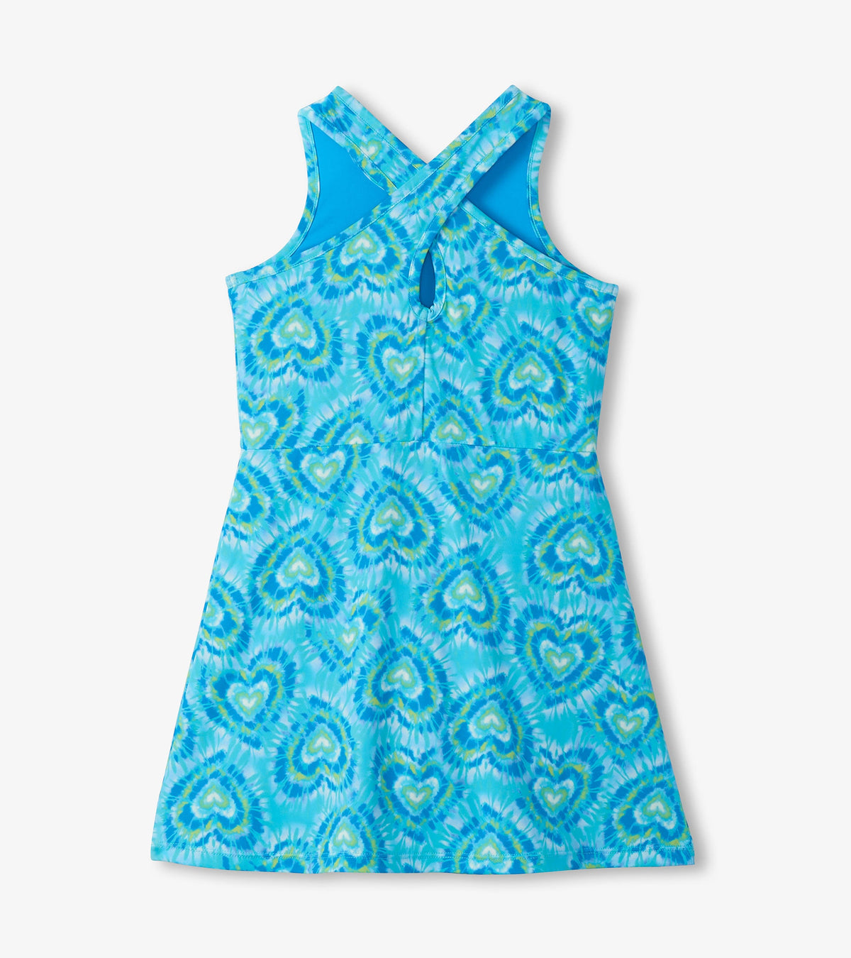 Girls Blue Candy Hearts Active A-Line Dress - Hatley Girls