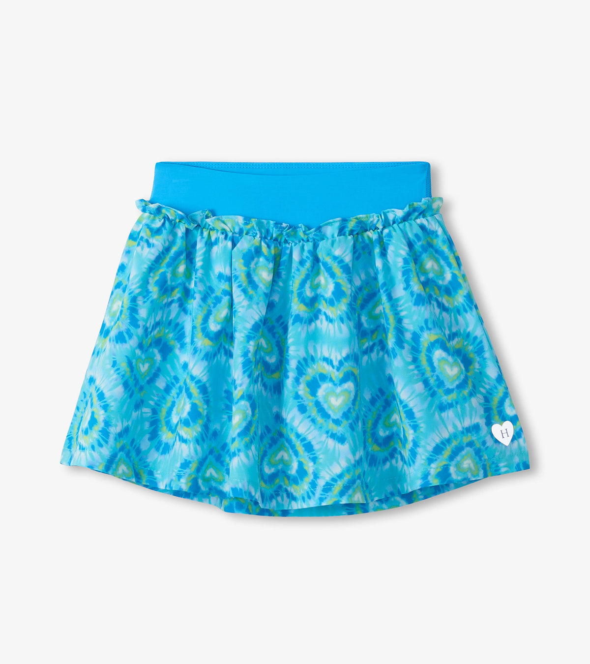 Girls Blue Candy Hearts Ruffle Skort - Hatley Girls