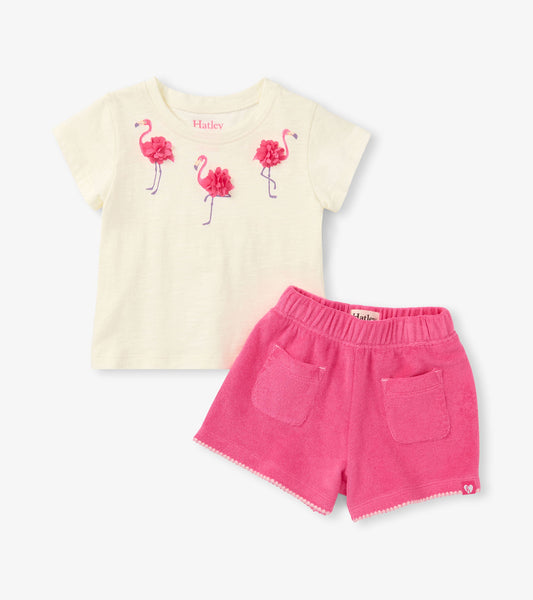 Baby & Toddler Girls Flamingo T-Shirt & Short Set - Hatley Baby & Toddler
