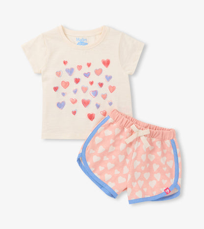 Baby & Toddler Girls Puffy Hearts T-Shirt & Short Set - Hatley Baby & Toddler