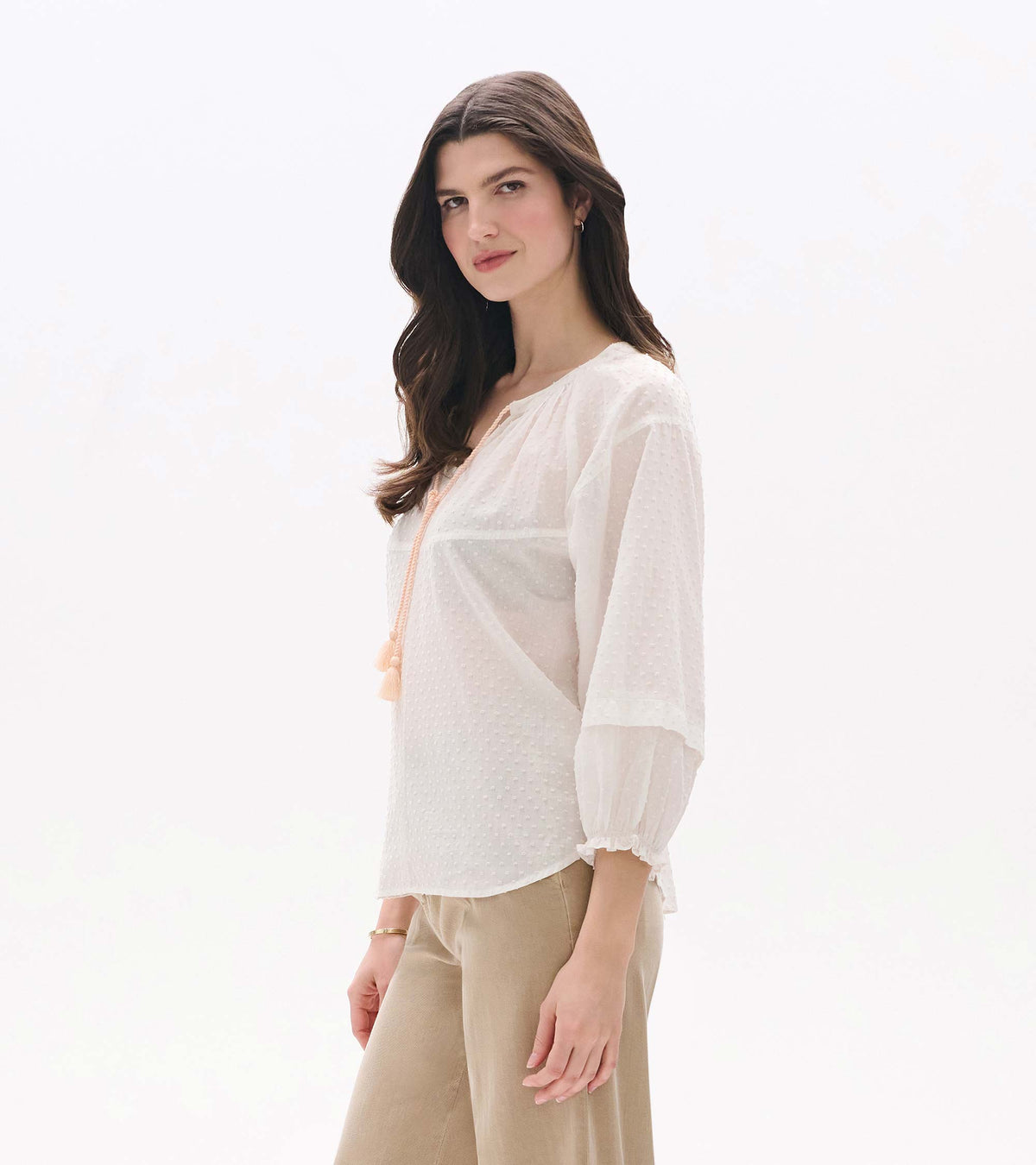 Naomi Blouse - Blush Swiss Dot - Hatley Women