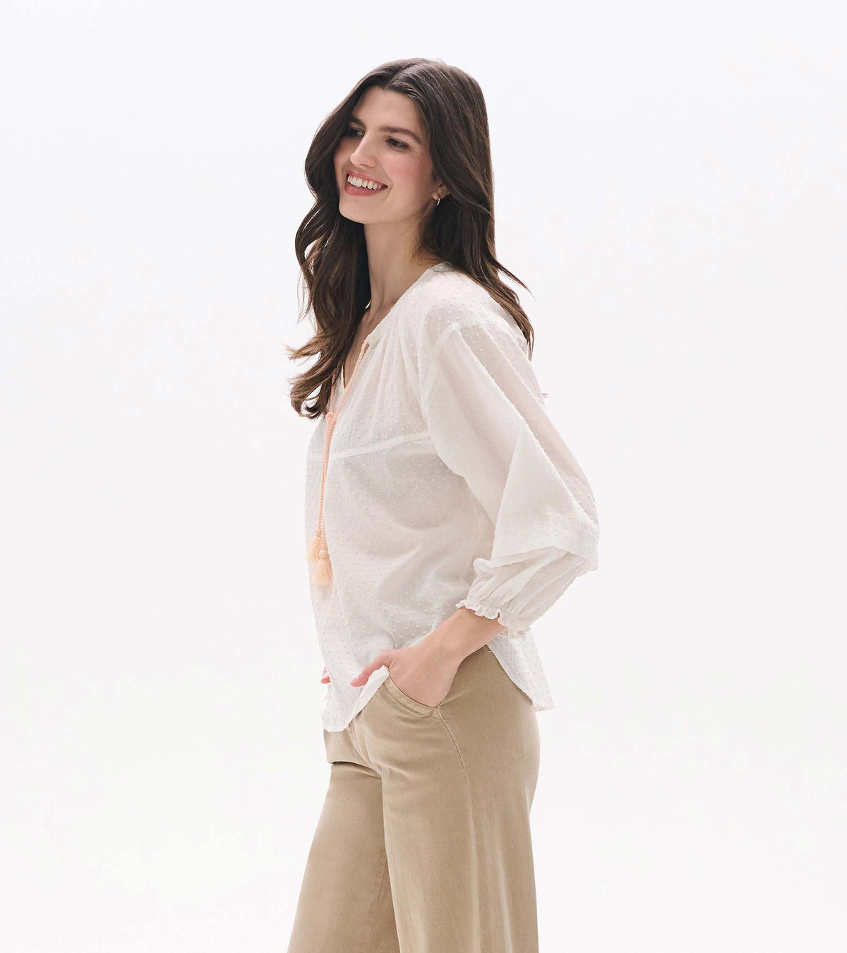 Naomi Blouse - Blush Swiss Dot - Hatley Women