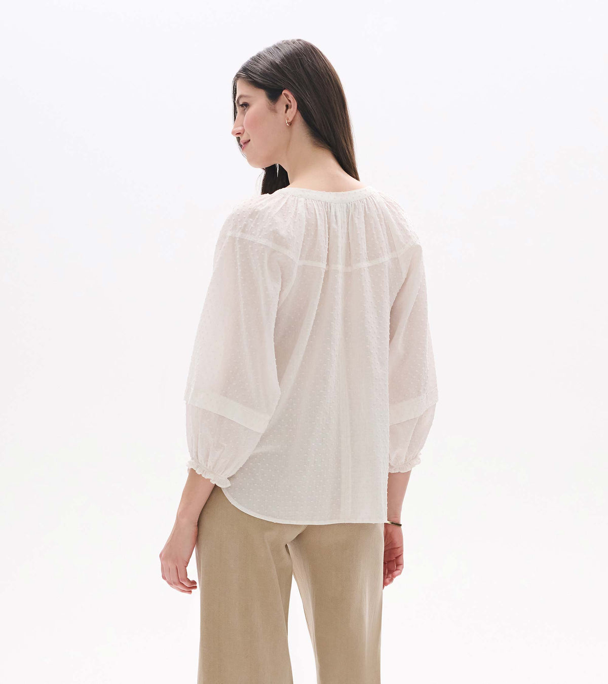 Naomi Blouse - Blush Swiss Dot - Hatley Women