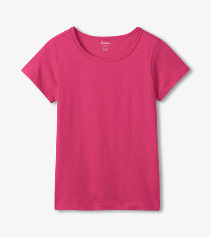 Essential Crew Neck Tee - Carmine Rose - Hatley Women
