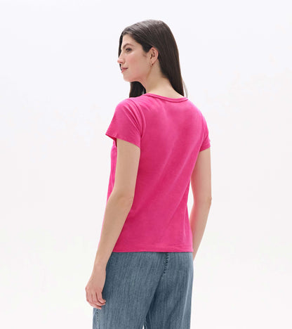 Essential Crew Neck Tee - Carmine Rose - Hatley Women