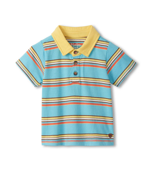Baby & Toddler Boys Camp Stripe Peached Jersey Polo T-Shirt - Hatley Baby & Toddler