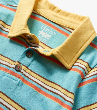 Baby & Toddler Boys Camp Stripe Peached Jersey Polo T-Shirt - Hatley Baby & Toddler